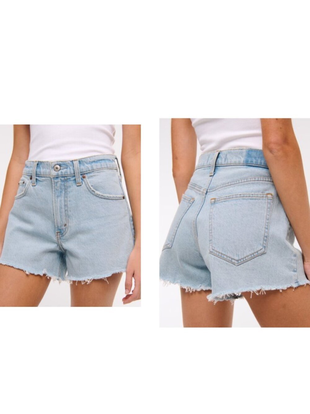 Abercrombie 90s Relaxed Cutoff Shorts High Rise Light Wash 29